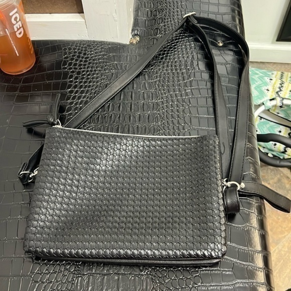 Black woven purse